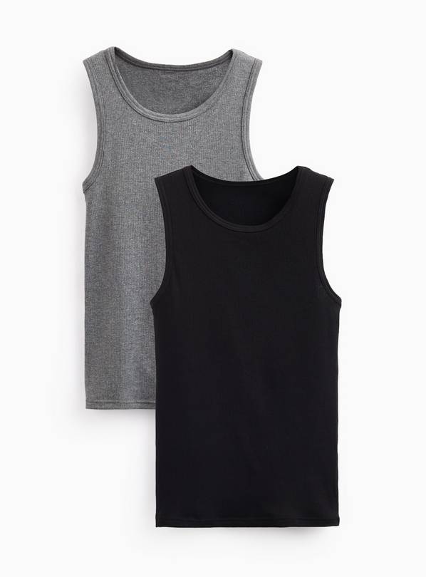 Black & Grey Thermal Vests 2-Pack S